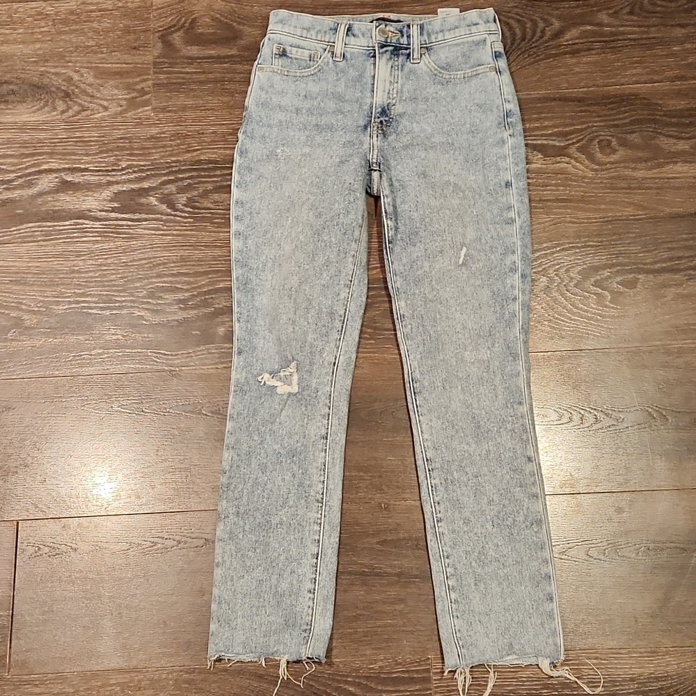 ❤️ NWOT! BANANA REPUBLIC HIGH RISE SLIM FIT JEANS, RAW HEM, 0 (25)